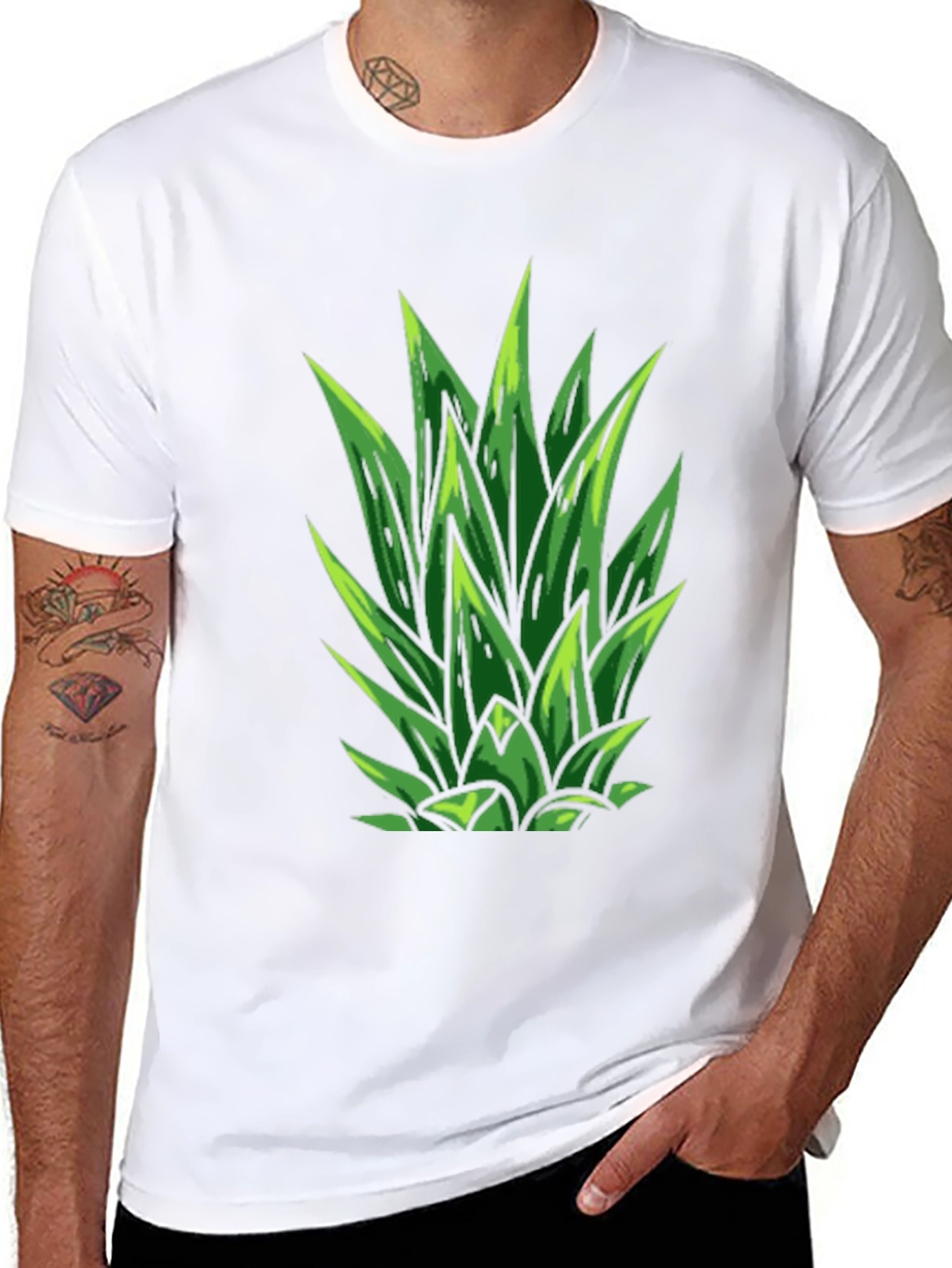 Pineapple Top Graphic Black T-Shirt