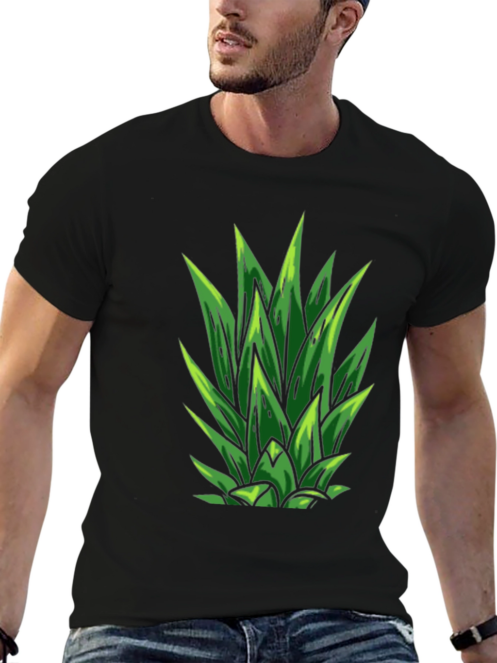 Pineapple Top Graphic Black T-Shirt