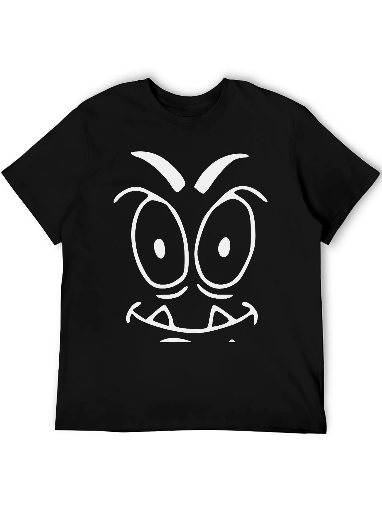 Funny Monster Face Black T-Shirt