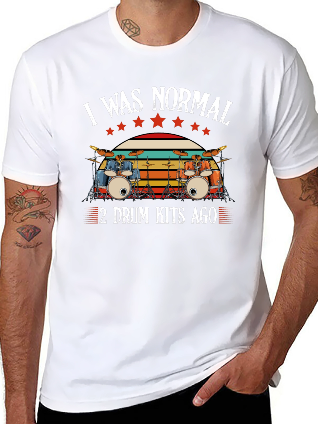 I Was Normal 2 Drum Kits Ago T-Shirt