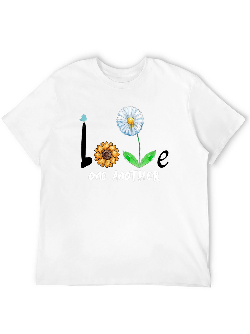 Love One Another Floral Graphic Tee - Black