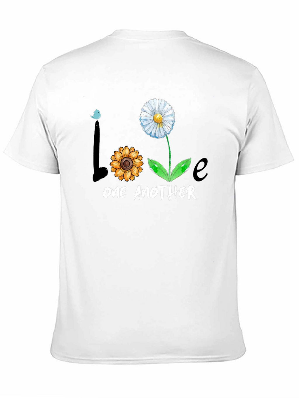 Love One Another Floral Graphic Tee - Black