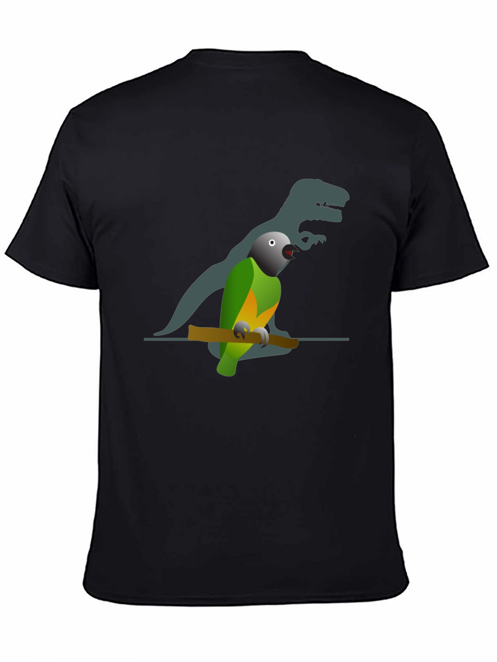 Parrot Shadow T-Shirt - Novelty Bird & Dinosaur Tee
