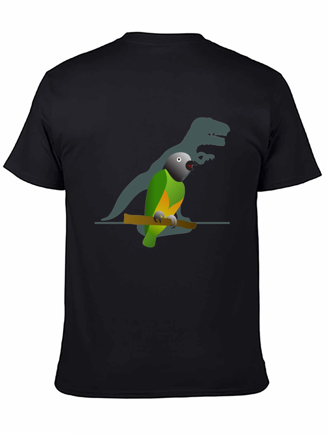 Parrot Shadow T-Shirt - Novelty Bird & Dinosaur Tee
