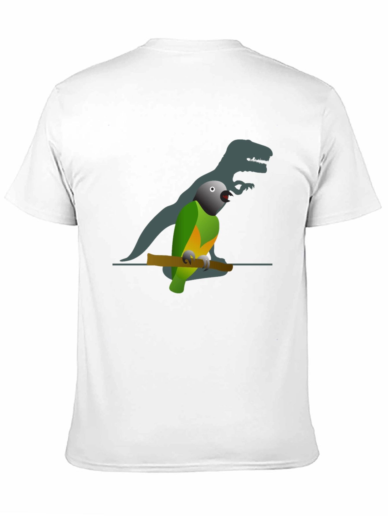 Parrot Shadow T-Shirt - Novelty Bird & Dinosaur Tee