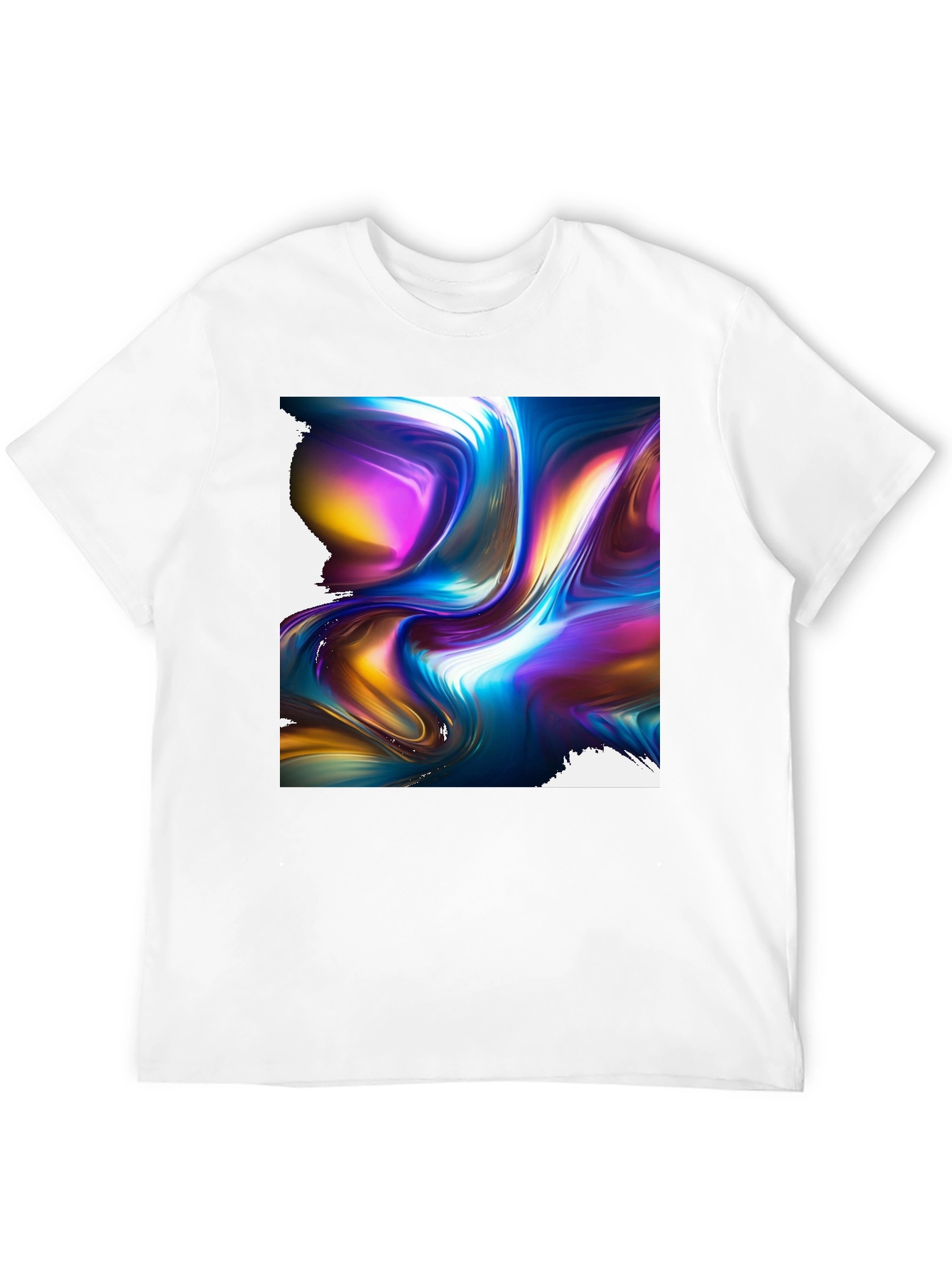 Abstract Art Black Tee: Bold Swirl Design