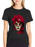 Sugar Skull Woman Black T-Shirt