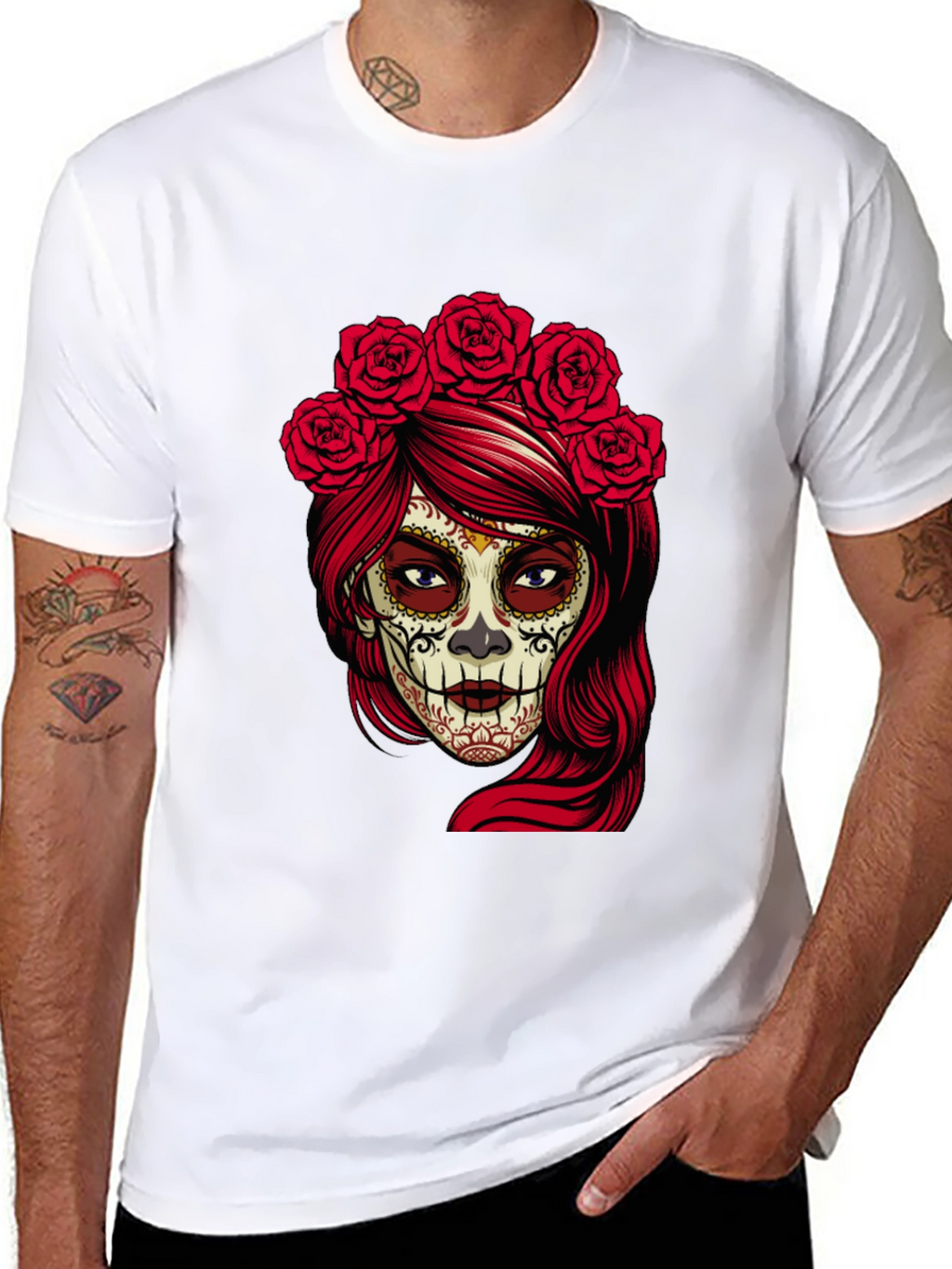 Sugar Skull Woman Black T-Shirt