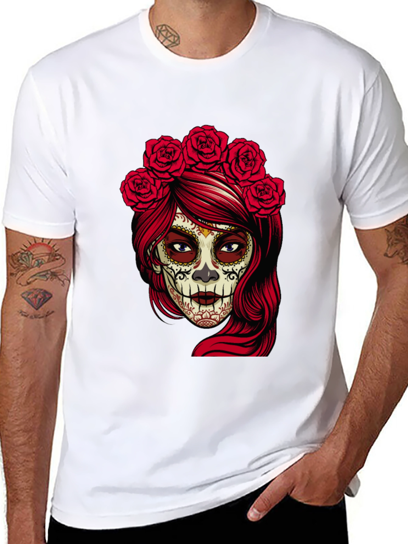 Sugar Skull Woman Black T-Shirt