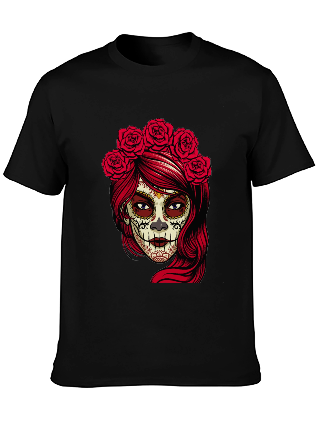 Sugar Skull Woman Black T-Shirt