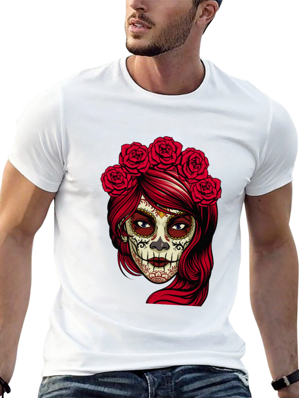 Sugar Skull Woman Black T-Shirt