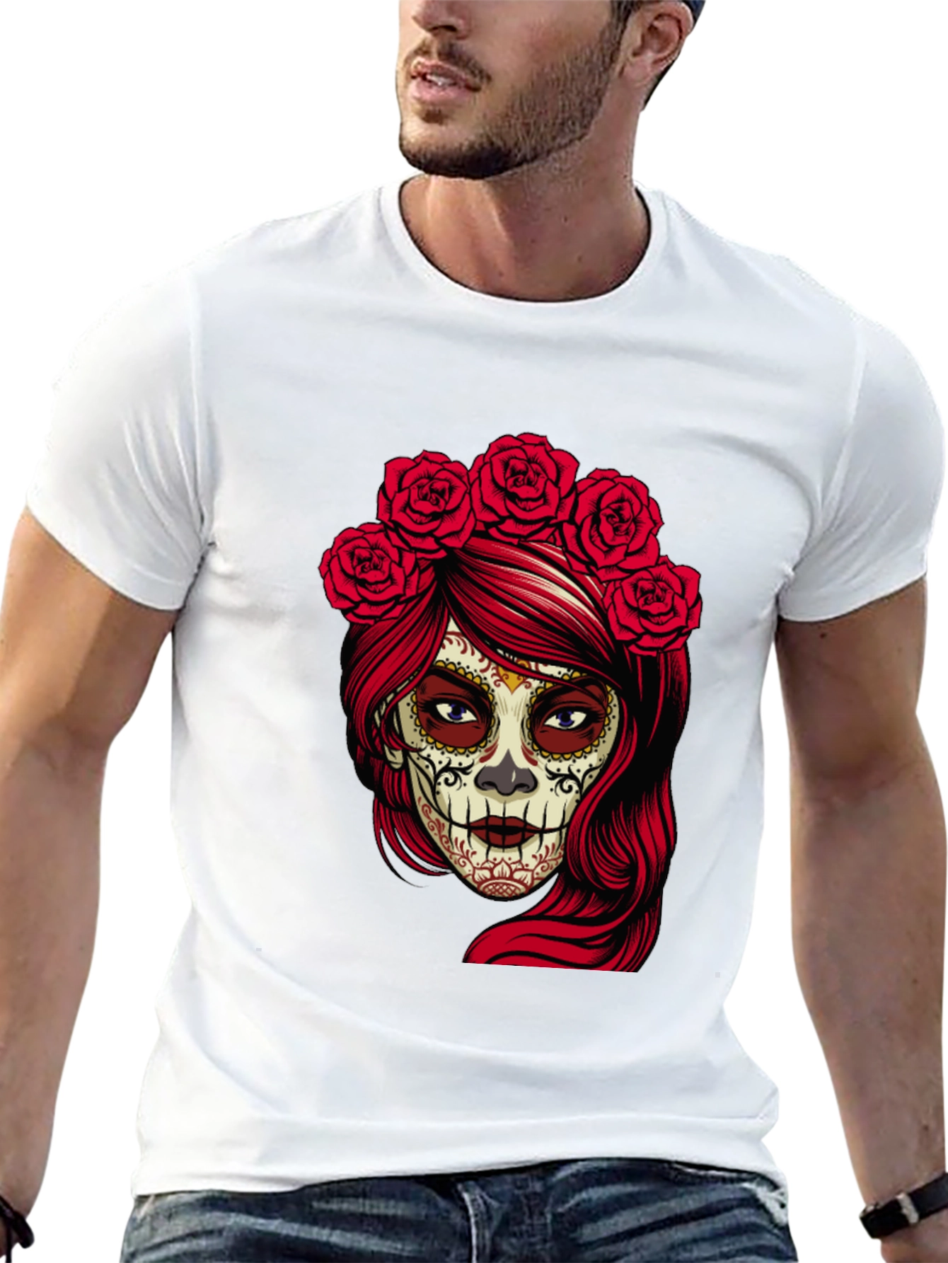 Sugar Skull Woman Black T-Shirt