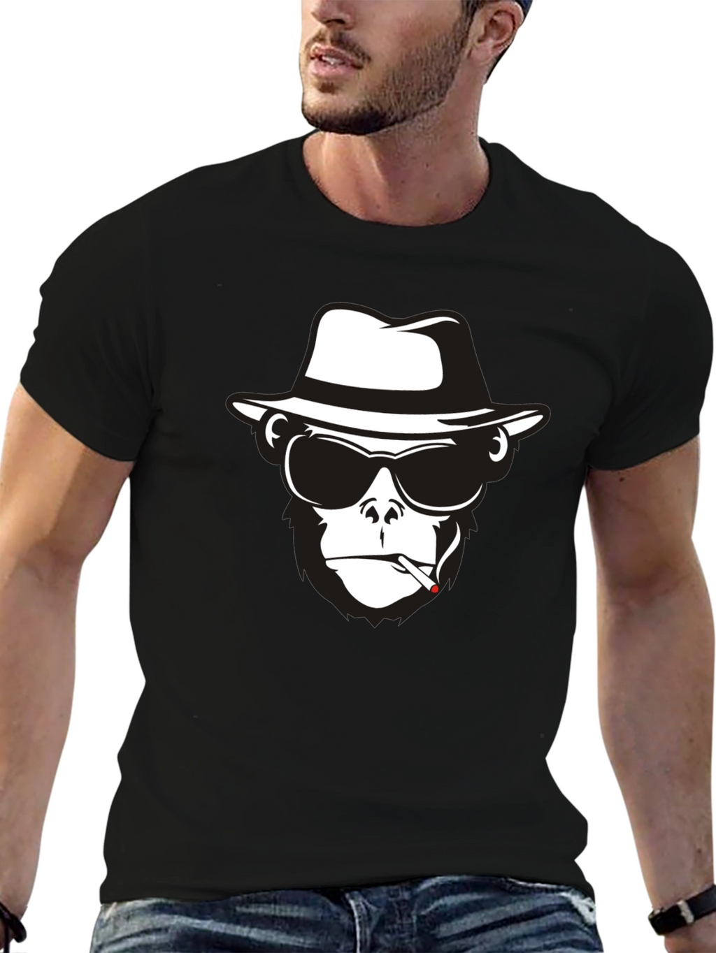 Cool Monkey Graphic Tee - Black T-Shirt