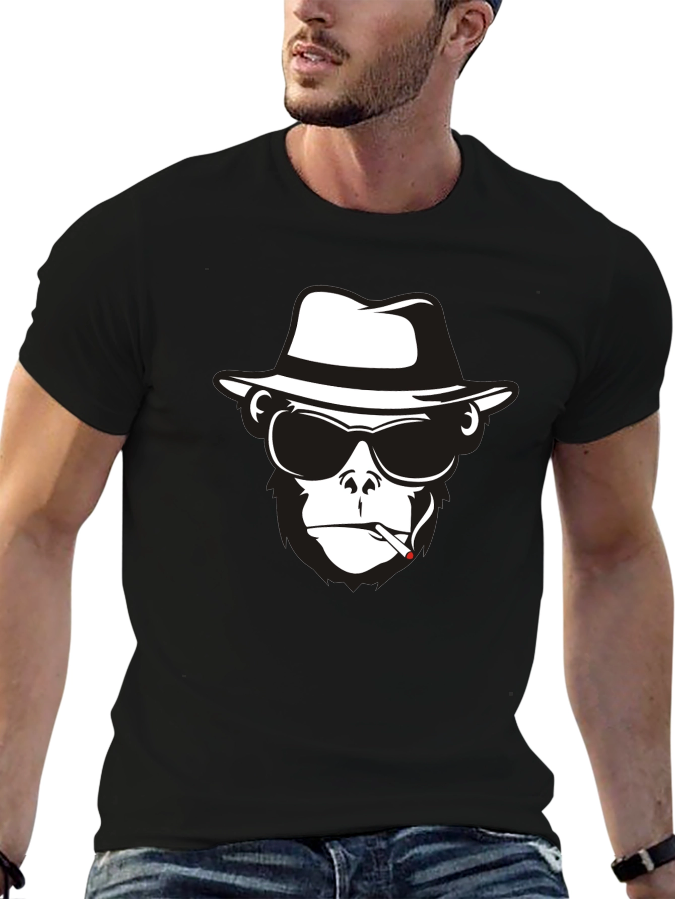 Cool Monkey Graphic Tee - Black T-Shirt