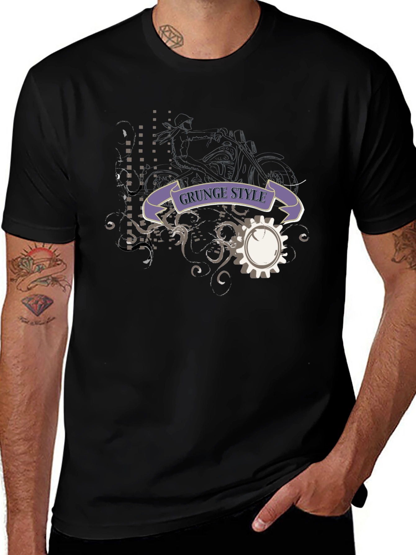 Grunge Style Black T-Shirt