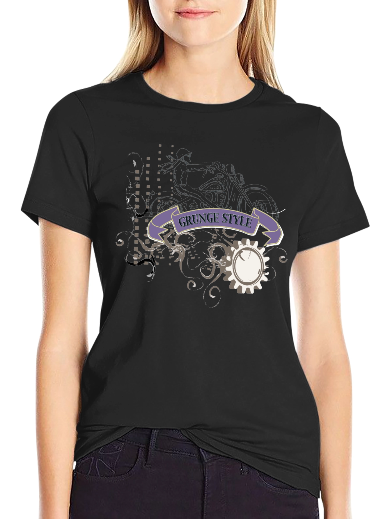 Grunge Style Black T-Shirt