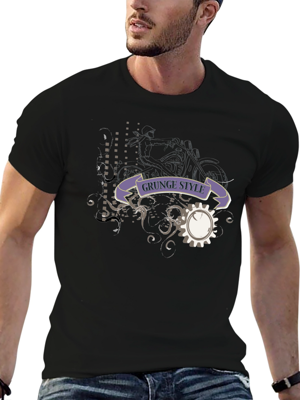 Grunge Style Black T-Shirt