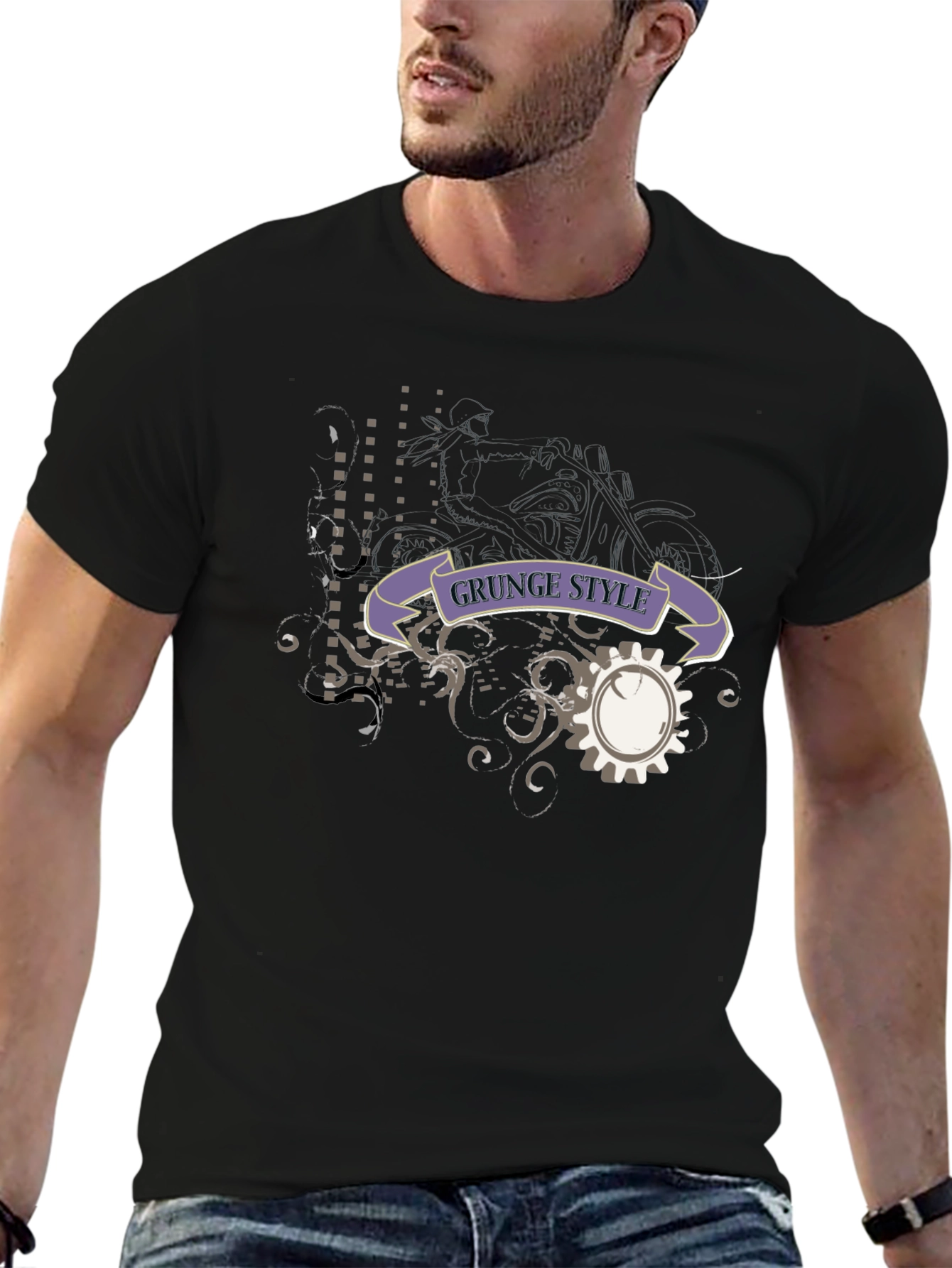 Grunge Style Black T-Shirt