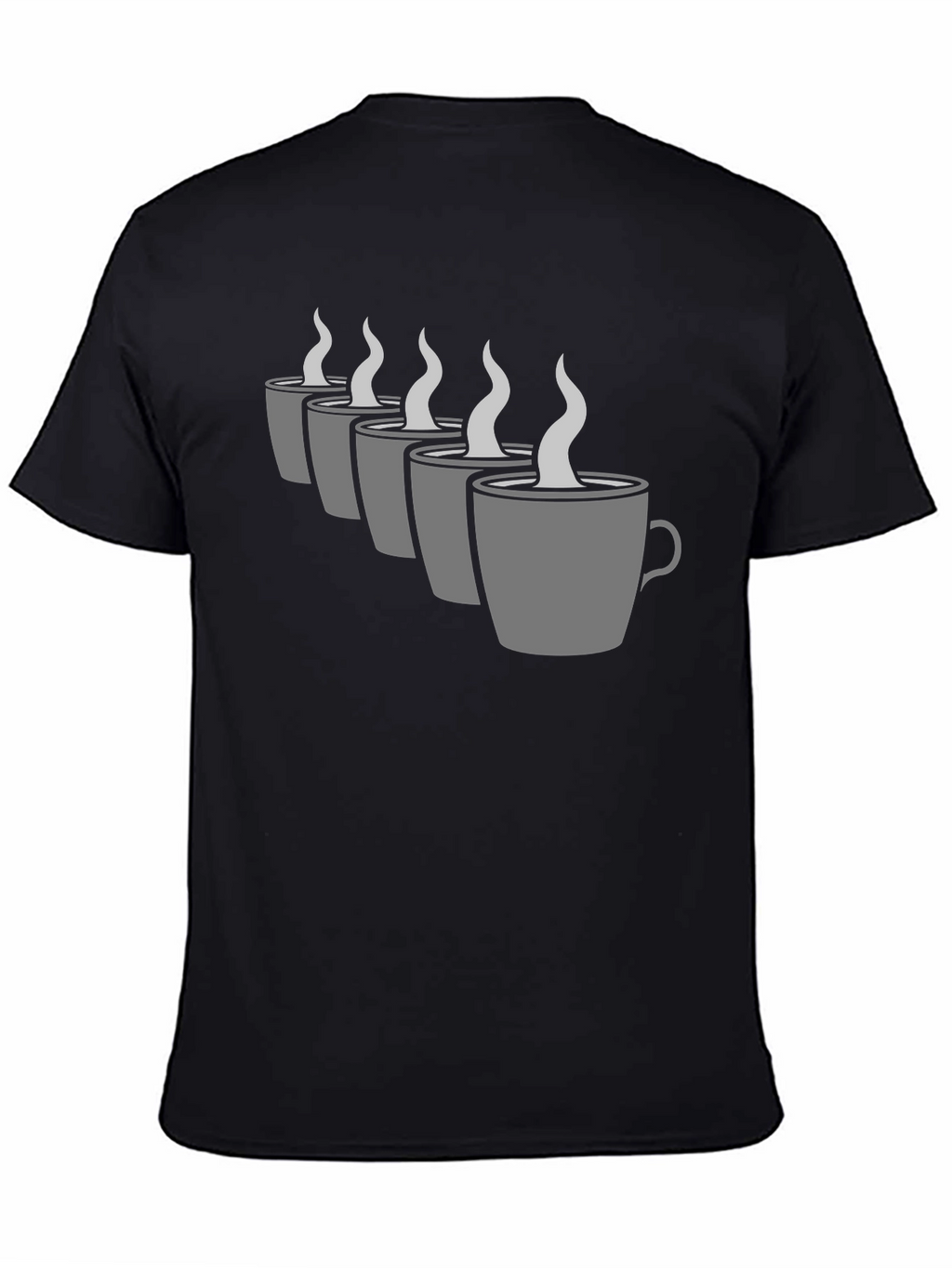 Coffee Cup Graphic Tee - Black Crew Neck