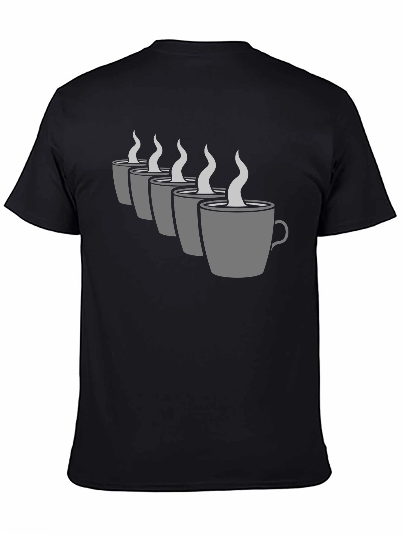 Coffee Cup Graphic Tee - Black Crew Neck