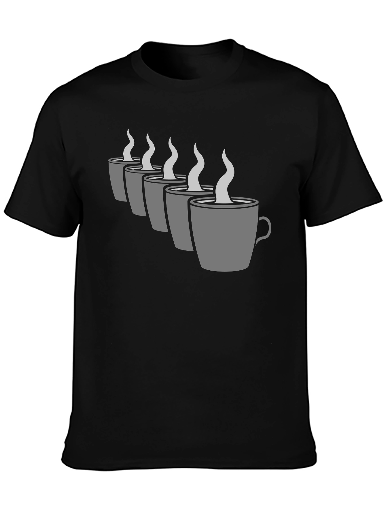 Coffee Cup Graphic Tee - Black Crew Neck