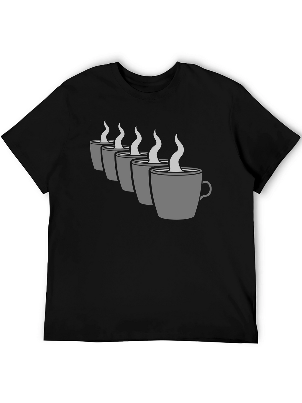Coffee Cup Graphic Tee - Black Crew Neck