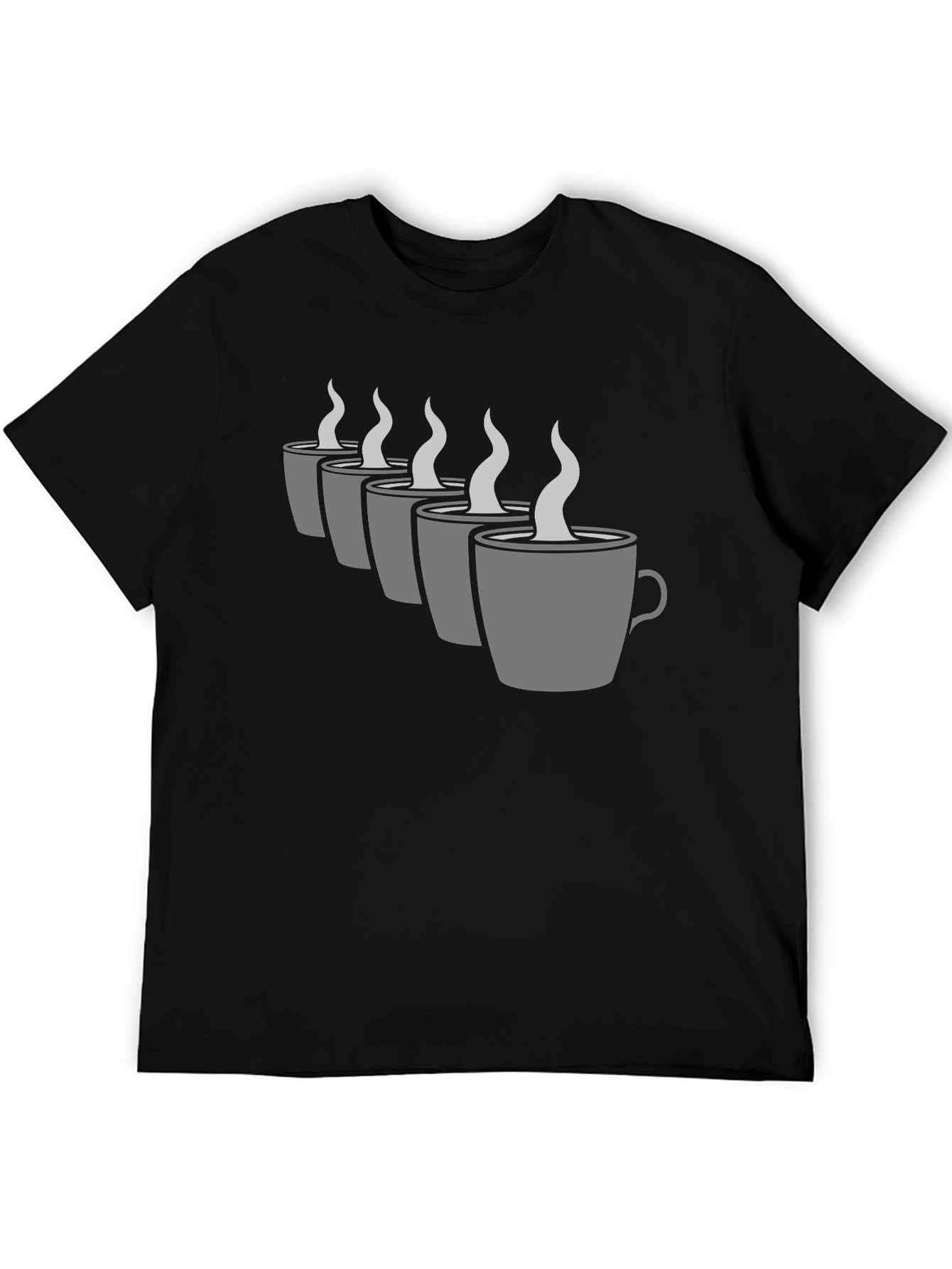 Coffee Cup Graphic Tee - Black Crew Neck