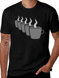 Coffee Cup Graphic Tee - Black Crew Neck
