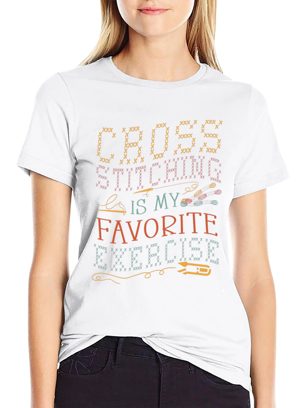 Cross Stitching Favorite Exercise T-Shirt