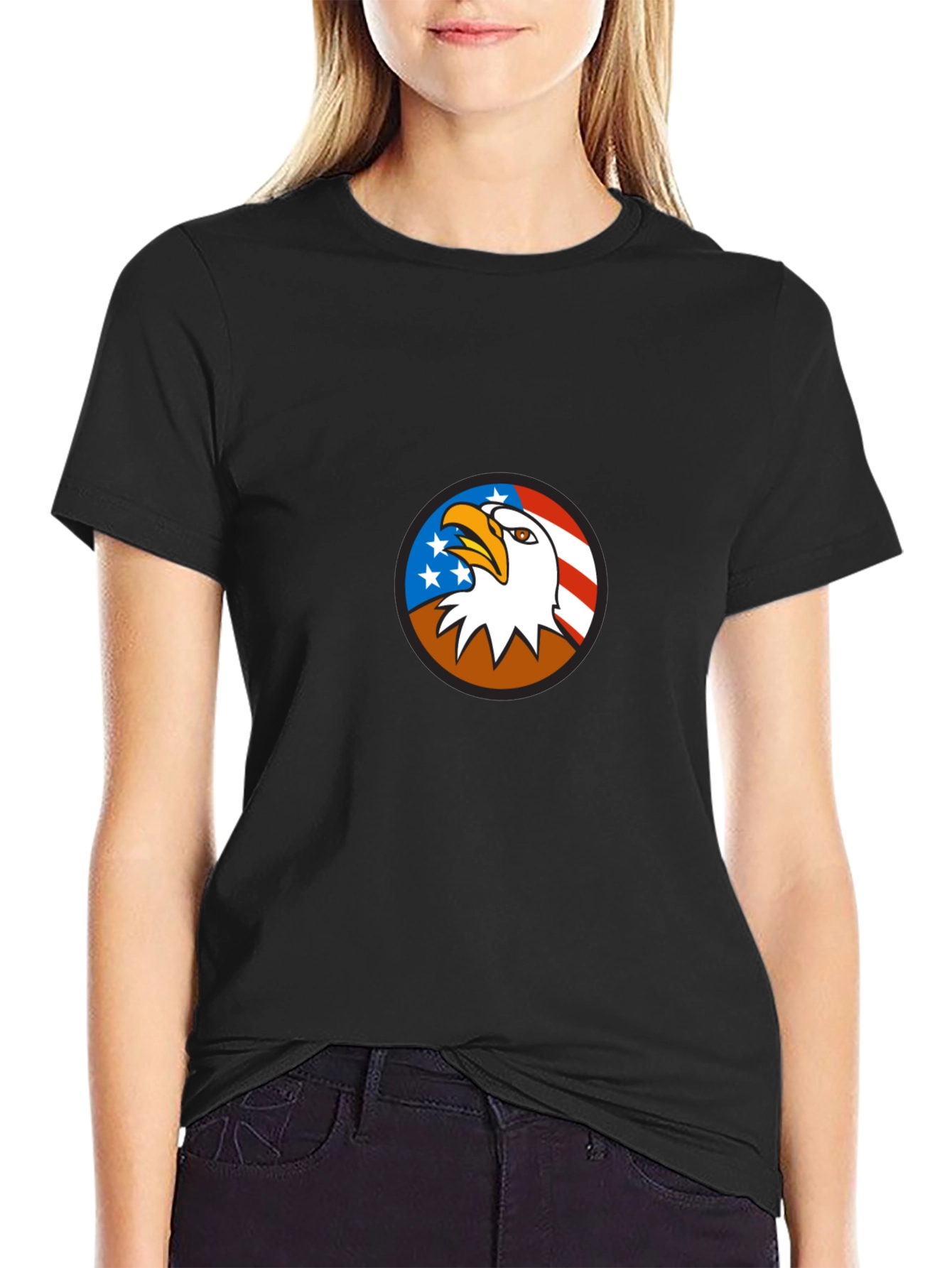 Bald Eagle USA Flag Graphic T-Shirt