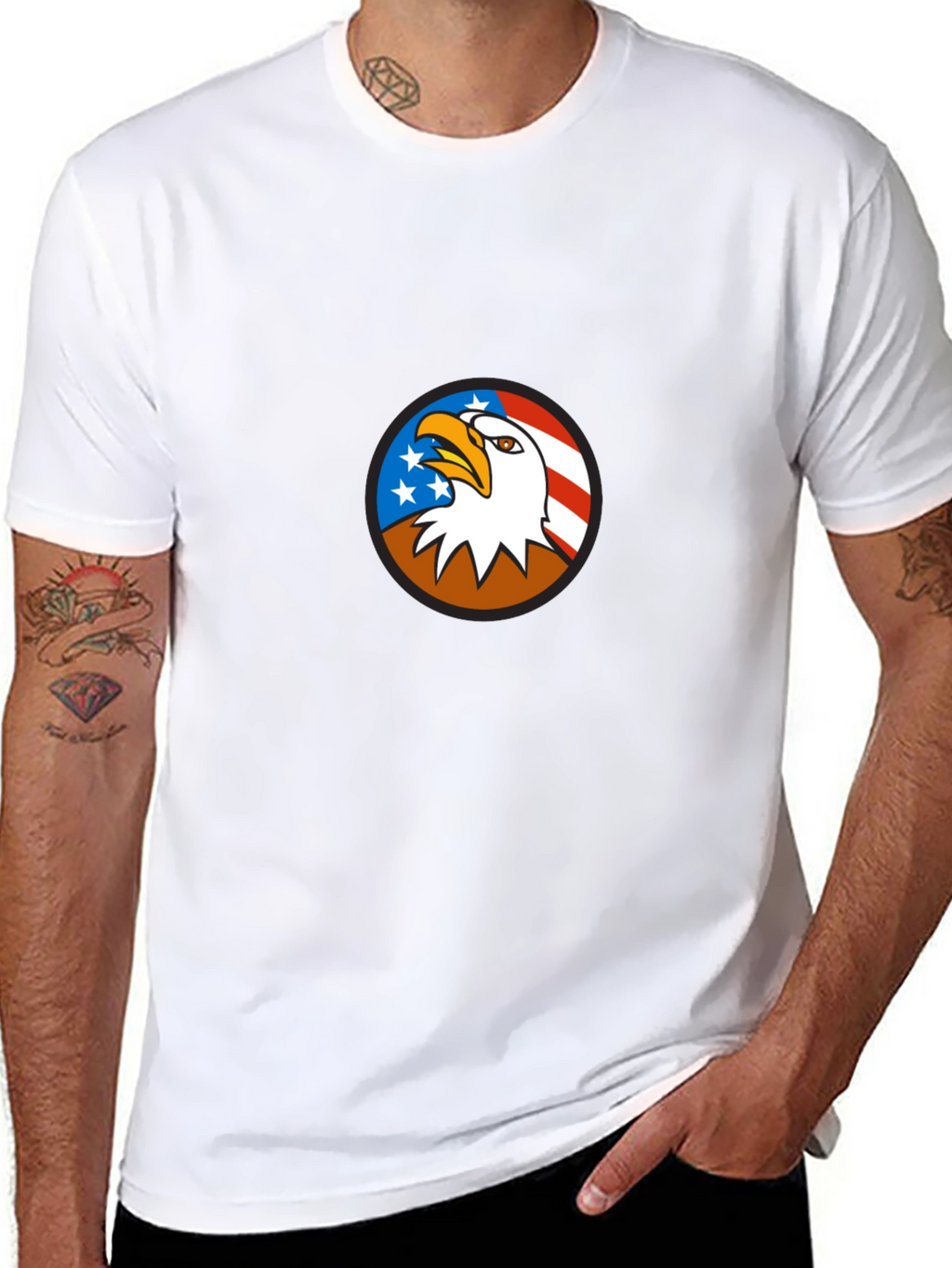 Bald Eagle USA Flag Graphic T-Shirt
