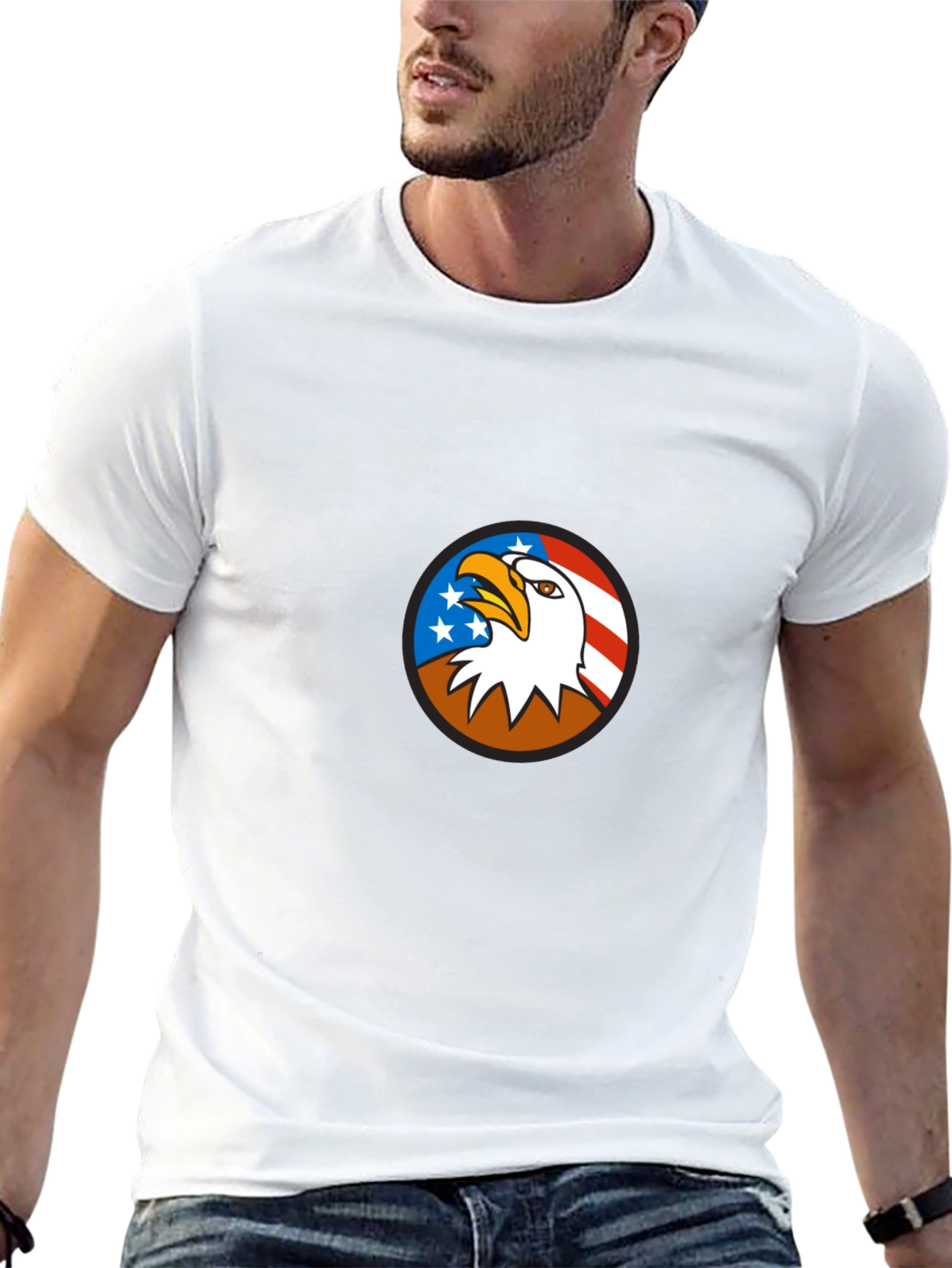 Bald Eagle USA Flag Graphic T-Shirt