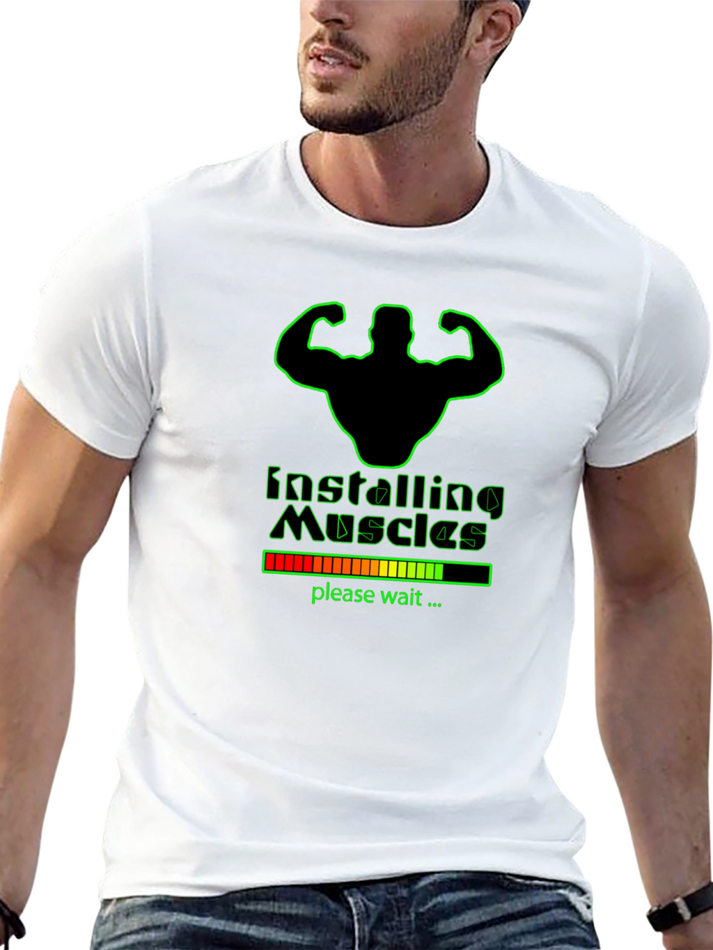 Installing Muscles Graphic T-Shirt - Black