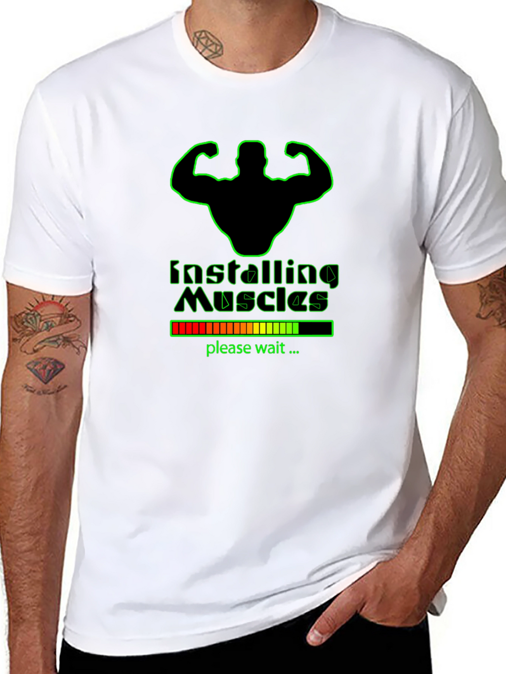 Installing Muscles Graphic T-Shirt - Black
