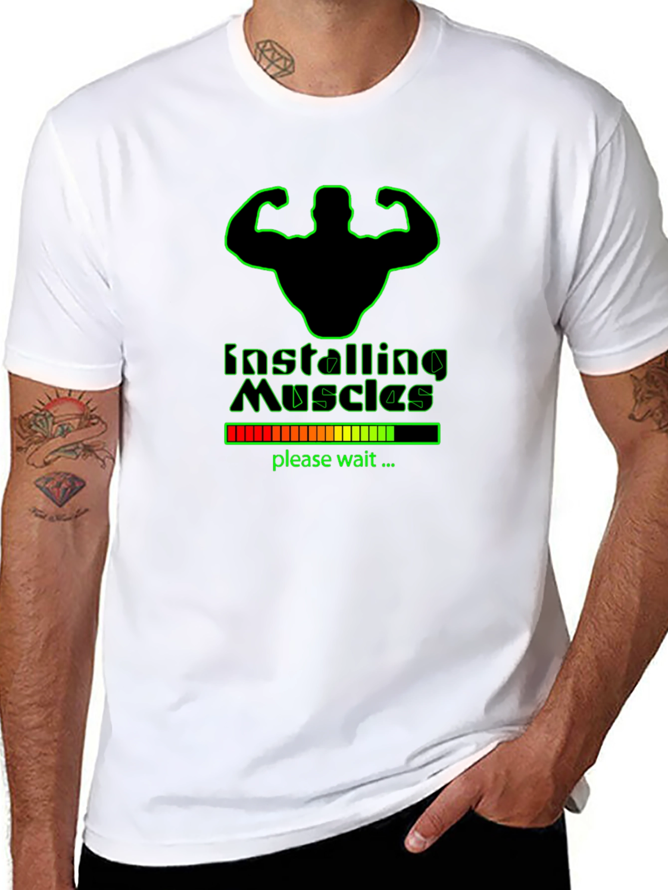Installing Muscles Graphic T-Shirt - Black