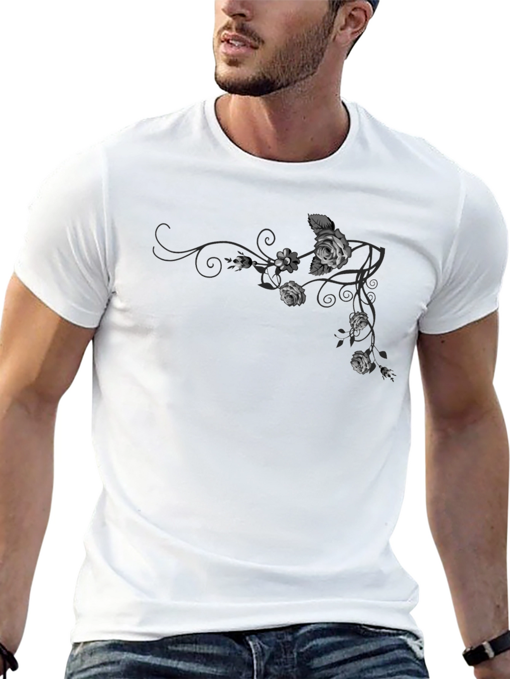 Floral Rose Vine Graphic T-Shirt