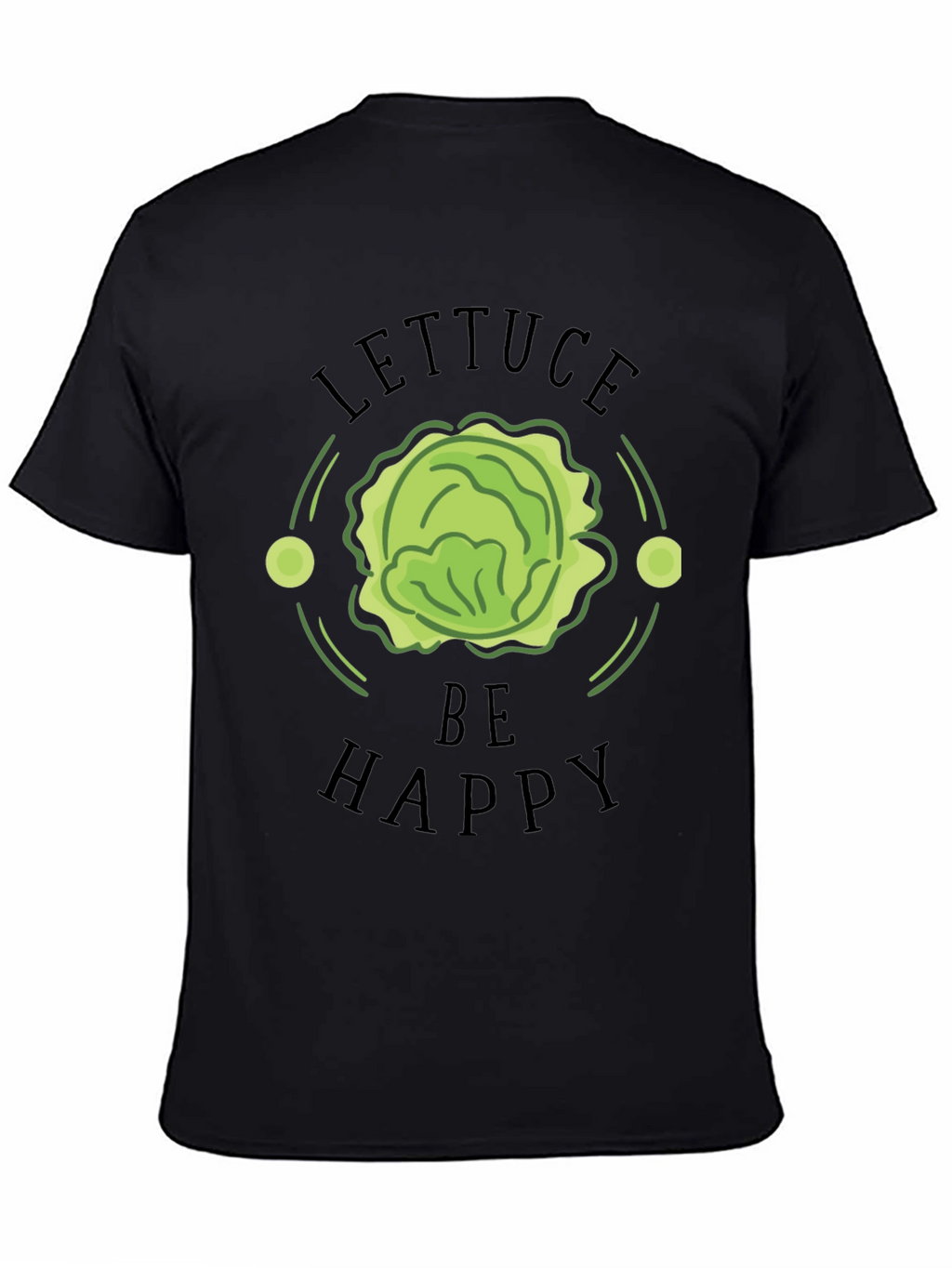 Lettuce Be Happy Black Graphic T-Shirt