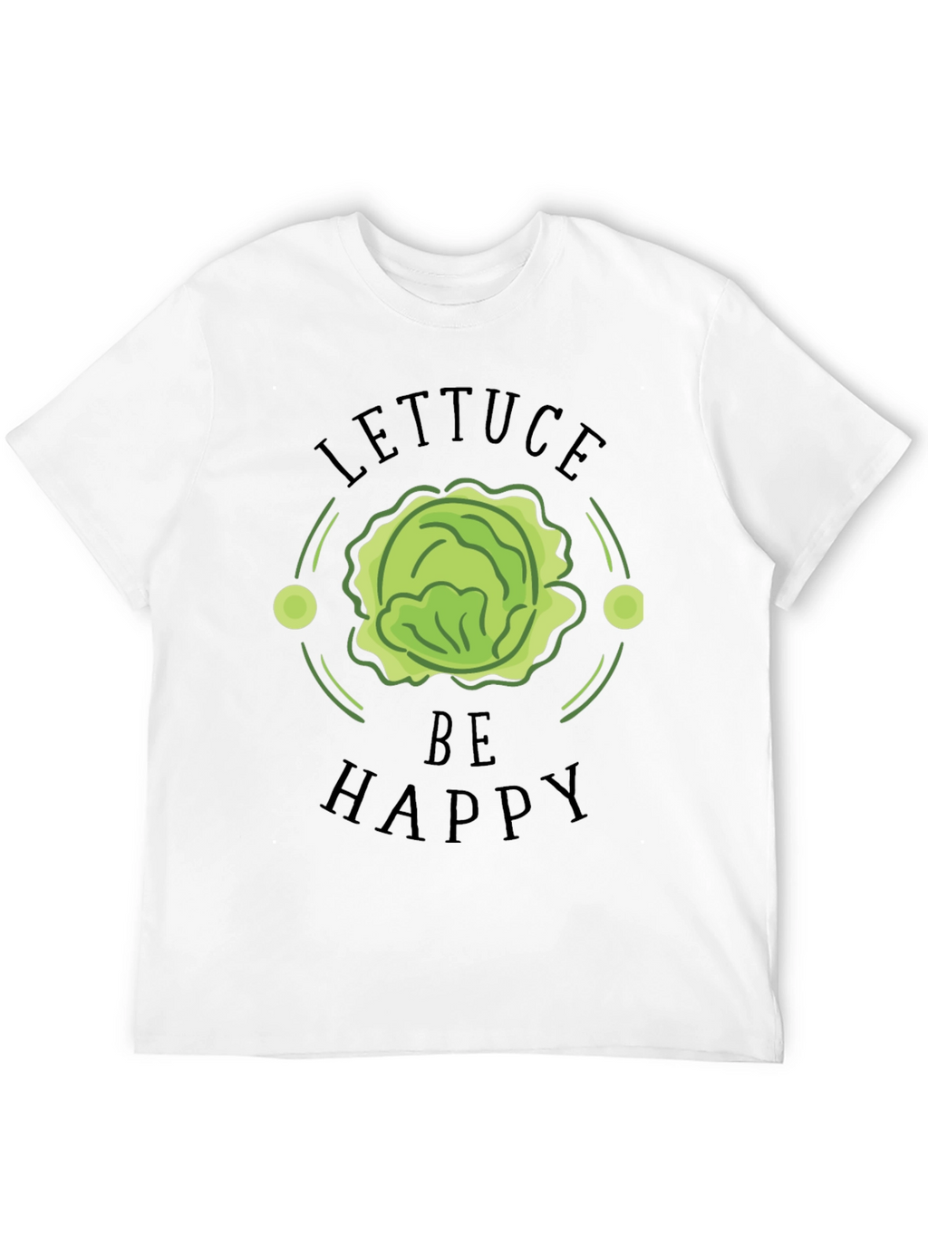 Lettuce Be Happy Black Graphic T-Shirt