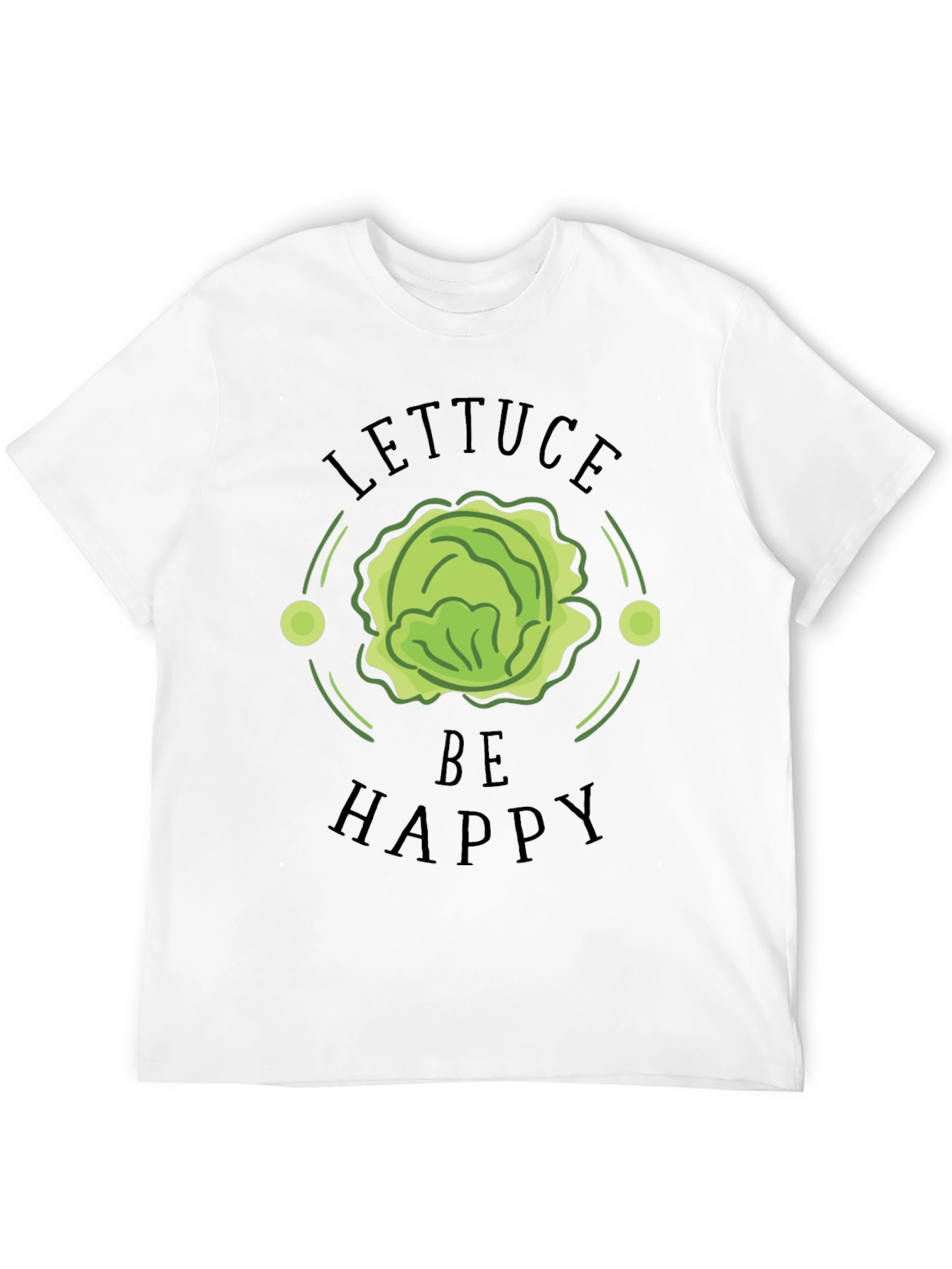 Lettuce Be Happy Black Graphic T-Shirt