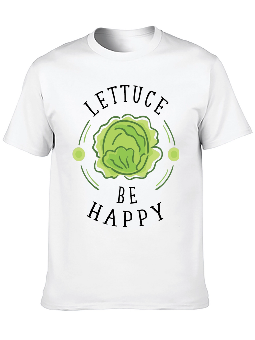 Lettuce Be Happy Black Graphic T-Shirt