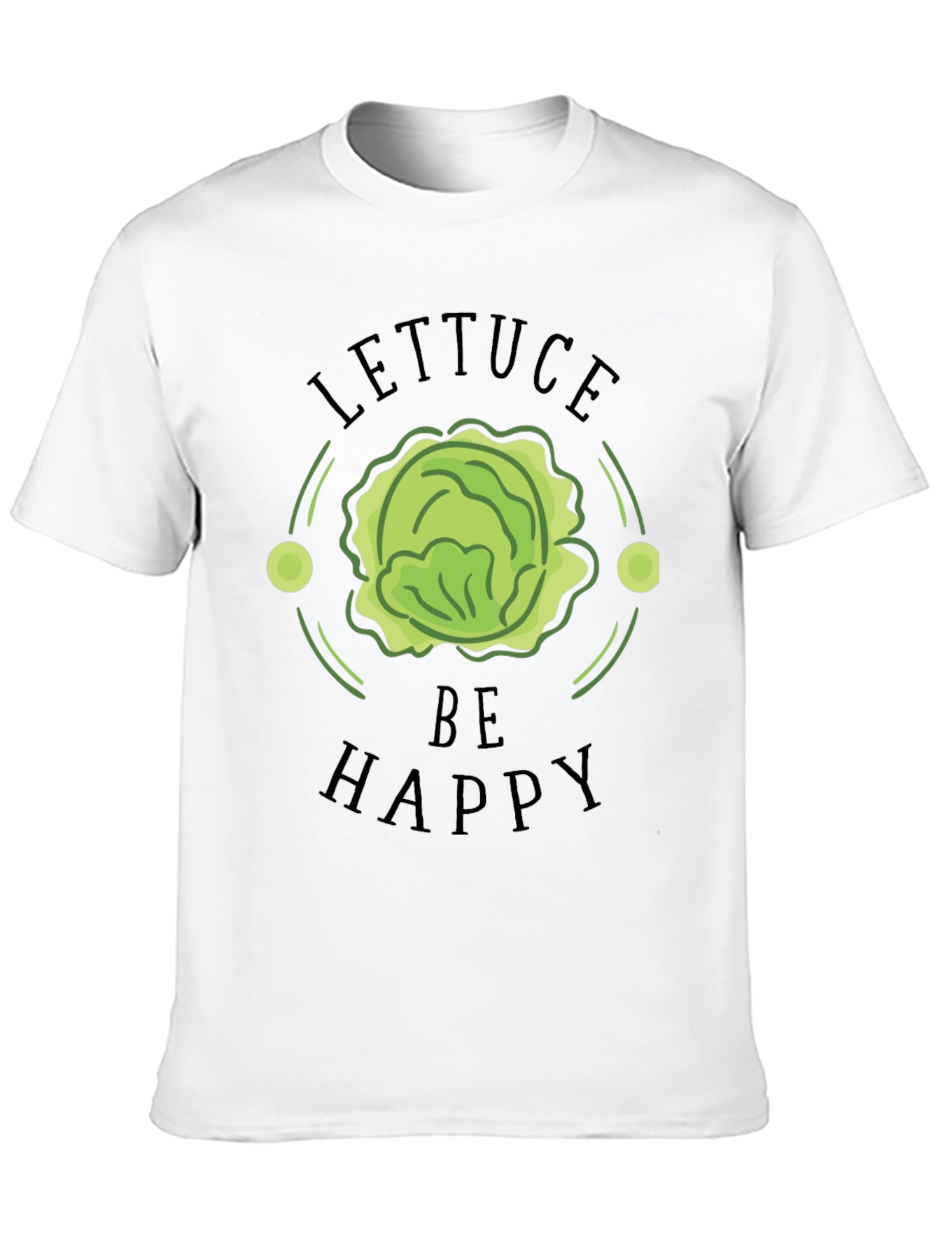 Lettuce Be Happy Black Graphic T-Shirt