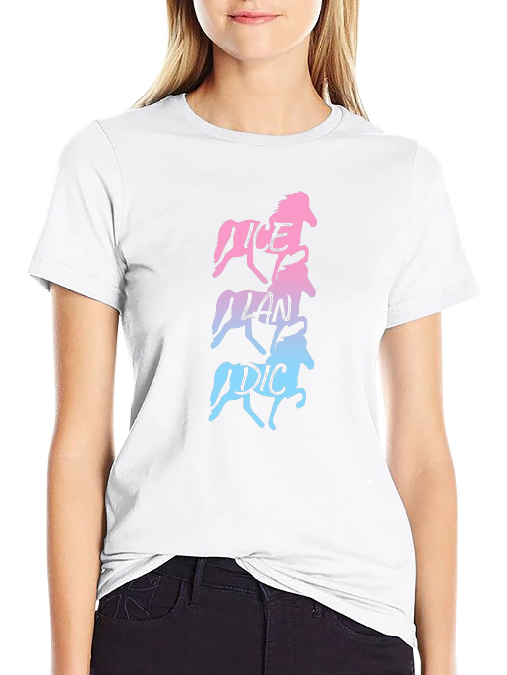 Icelandic Horse Gradient Tee - Black