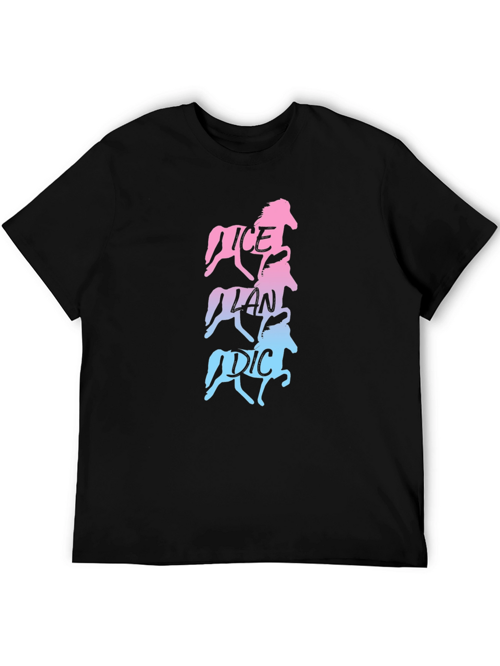 Icelandic Horse Gradient Tee - Black