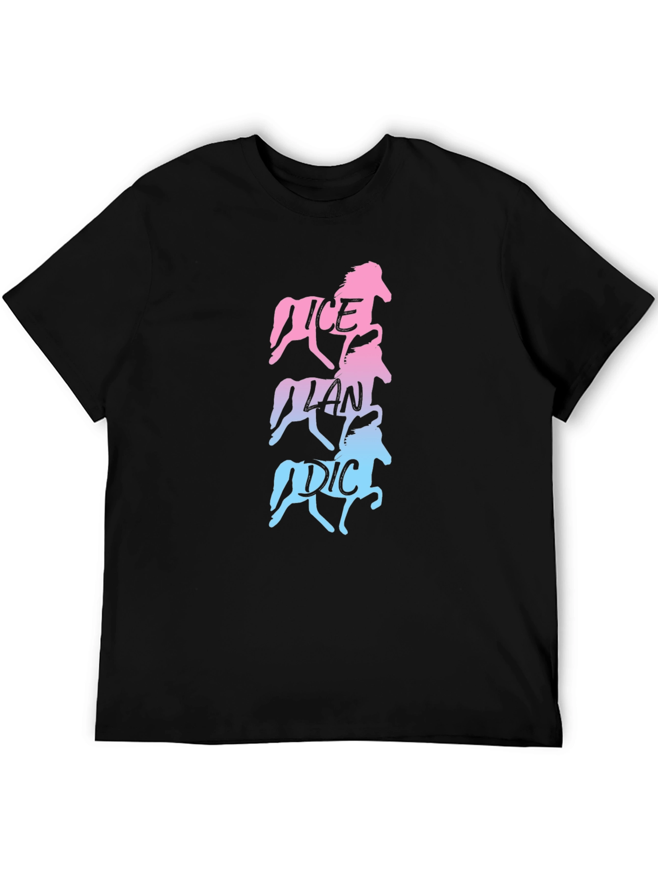 Icelandic Horse Gradient Tee - Black