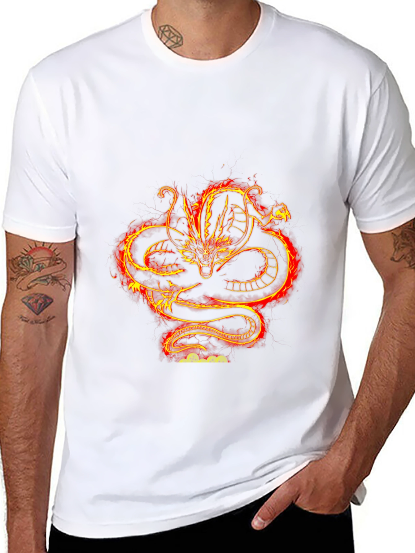 Fiery Dragon Graphic Black T-Shirt