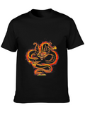 Fiery Dragon Graphic Black T-Shirt