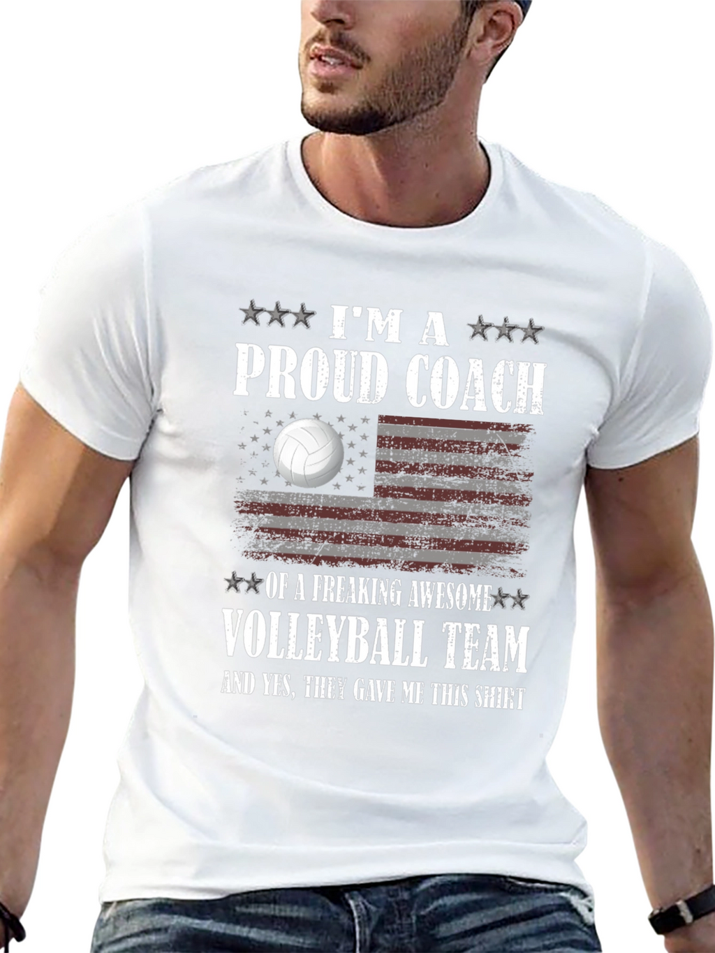 Proud Volleyball Coach T-Shirt Awesome Team Gift