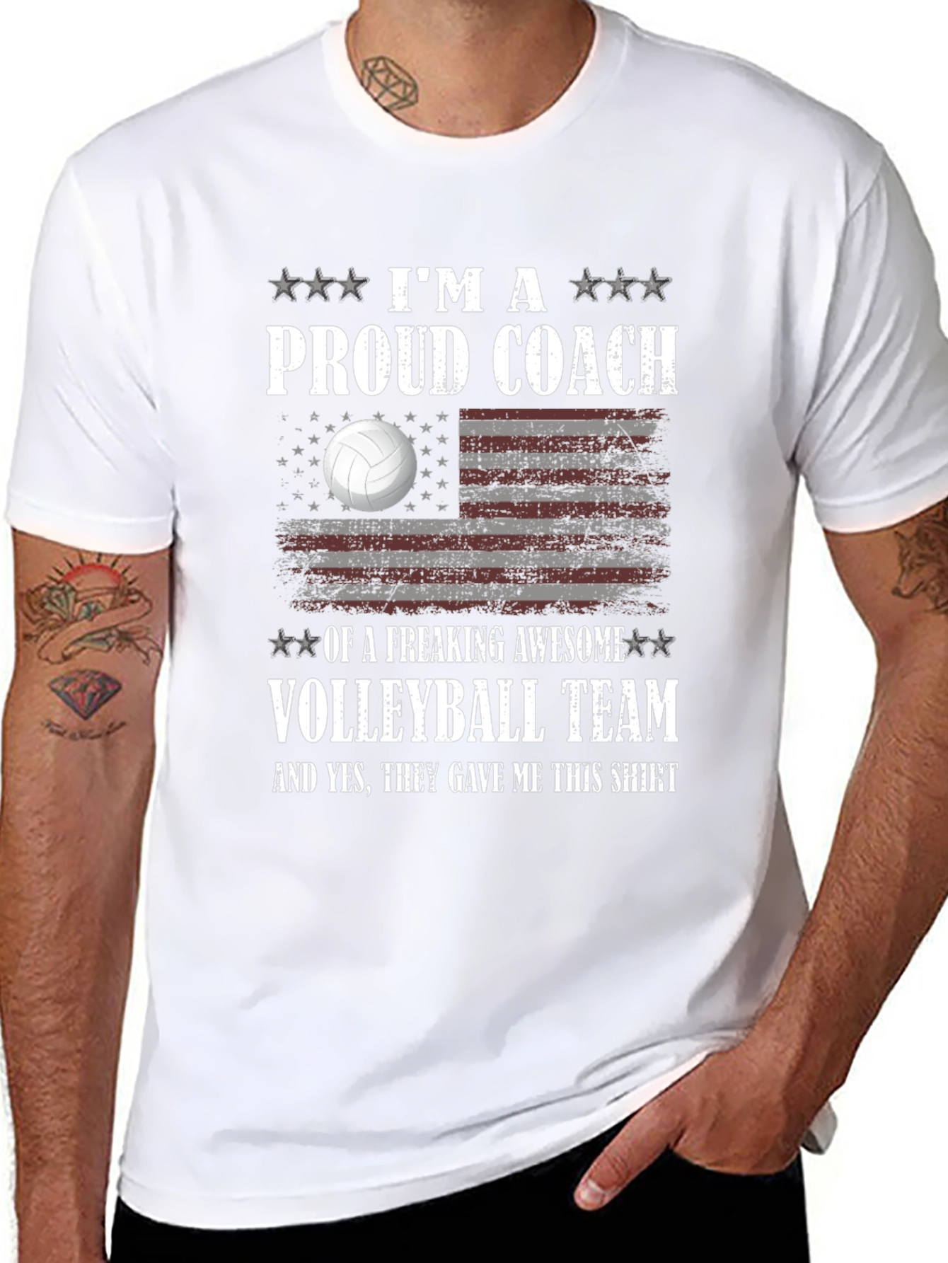 Proud Volleyball Coach T-Shirt Awesome Team Gift
