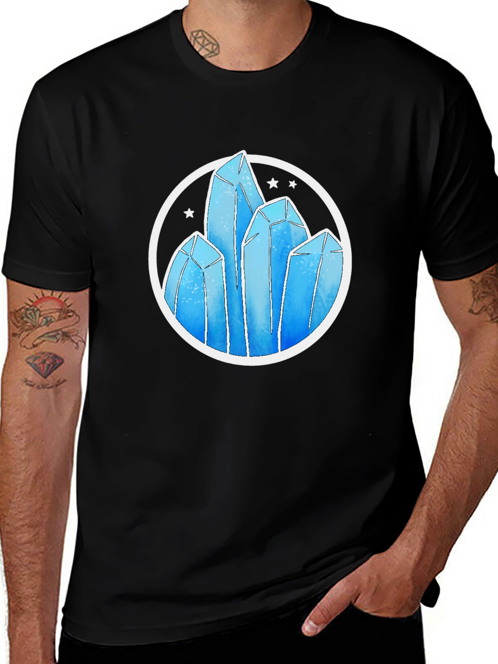 Crystal Formation Graphic Tee - Modern Design