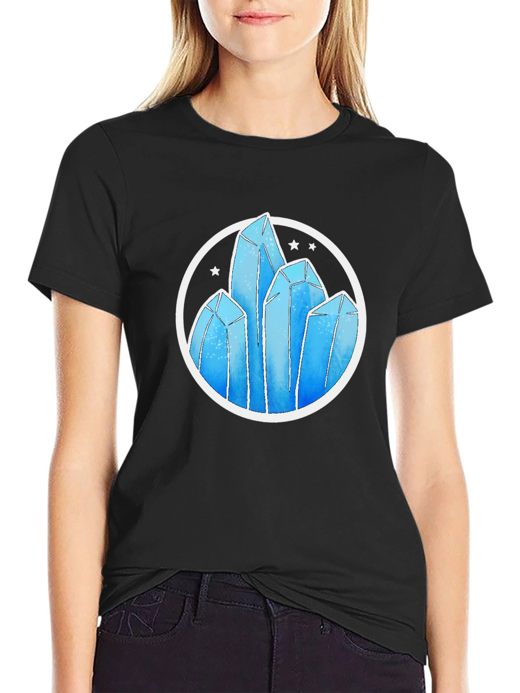 Crystal Formation Graphic Tee - Modern Design